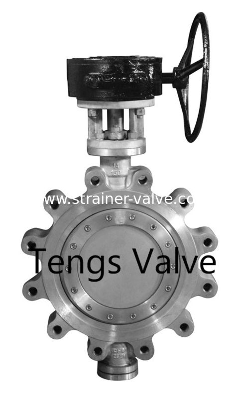 Cast stainless steel eccentric LUG type manual gearbox butterfly valve