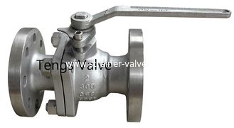 Cast Stainless Steel 2pc Split Body Side Entry Design Flanged Ends Lever Floating Ball Valve