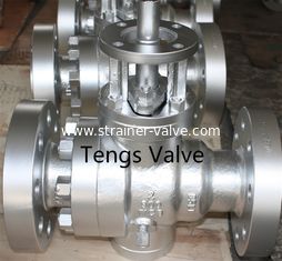 Cast steel industrial trunnion mounted full bore manual ball valve
