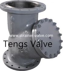 API 900 LB Flanged Y Strainer Cast Steel Bolted Cover Wye Type Filter With Drain Valve