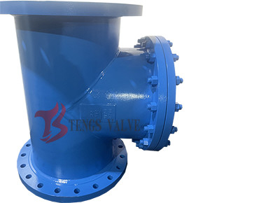 Fabricated Flanged T Type Strainer, A234 WPB Carbon Steel T Strainers, Welded Type, 20IN, Dn500, Ansi 150LB