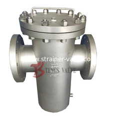 Simplex Basket Strainer Stainless Steel SS 316L 8 Inch ANSI 300LB Flanged CF3M Bucket Filter