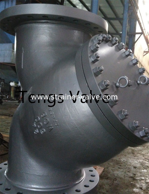 Carbon Steel Flanged Y Strainer A216 WCB 24 In ANSI 300LB RF Ends Cast Steel Strainers