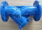 Ductile Iron and Cast Iron Y Strainer, Din Flanged Epoxy Coating Blue Color Y Type Strainer