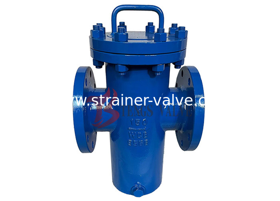 A216 WCB Basket Strainer Ansi 150Lb Flanged Cast Steel Basket Filter Dn100 Simplex Type