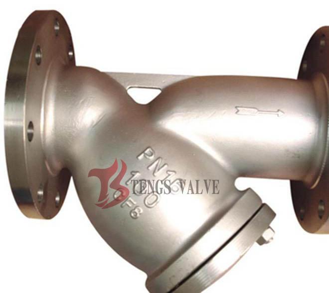 PN16 Y Type Strainer Cast Stainless Steel A351CF8 1.4308 Flanged Y Filter